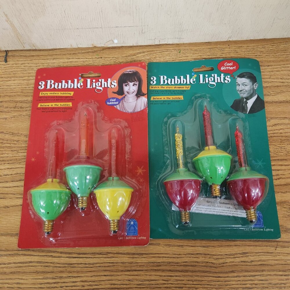 Bubble Lights 2 Pack Replacement Bulbs One Glitter pack one bubble light